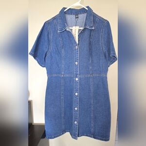 SHEIN Blue Denim Dress